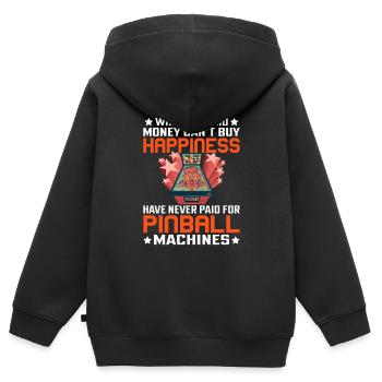 Retro Pinball Arcade Gaming Vintage Game Liebhaber - Kinder Premium Organic Zip Hoodie - Schwarz - Hinten - AI Model Kid Male (0cm)