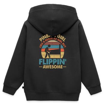 Retro Pinball Arcade Machine Vintage Game Lovers - Kinder Premium Organic Zip Hoodie - Schwarz - Hinten - AI Model Kid Male (0cm)