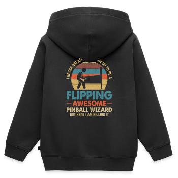 Retro Pinball Machine Vintage Arcade Spiel Flipper - Kinder Premium Organic Zip Hoodie - Schwarz - Hinten - AI Model Kid Male (0cm)