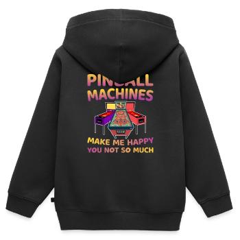 Pinball Arcade Lifestyle Vintage Retro Spiel Liebh - Kinder Premium Organic Zip Hoodie - Schwarz - Hinten - AI Model Kid Male (0cm)