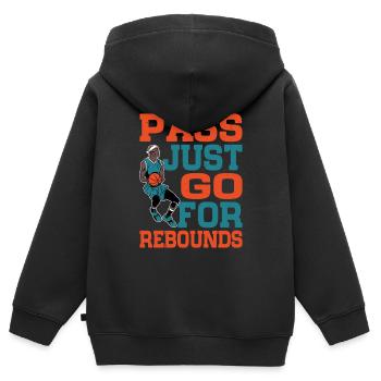 Passez, allez chercher des rebonds 3 - Sweat Premium à capuche zippé enfant bio - noir - Dos - AI Model Kid Male (0cm)