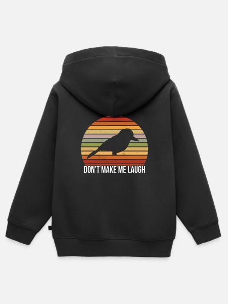 Witzige Kookaburra Vogel Illustration - Kinder Premium Organic Zip Hoodie - Schwarz
