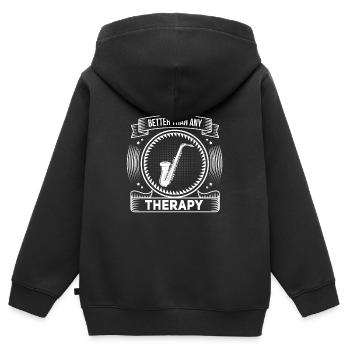 Witziges Trompeten Musiker Komponisten - Kinder Premium Organic Zip Hoodie - Schwarz - Hinten - AI Model Kid Male (0cm)