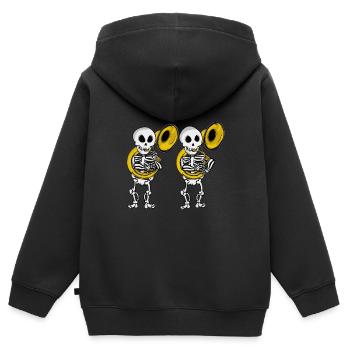 Sousaphon Spieler Skelett Musik Big Band Sousaphon - Kinder Premium Organic Zip Hoodie - Schwarz - Hinten - AI Model Kid Male (0cm)