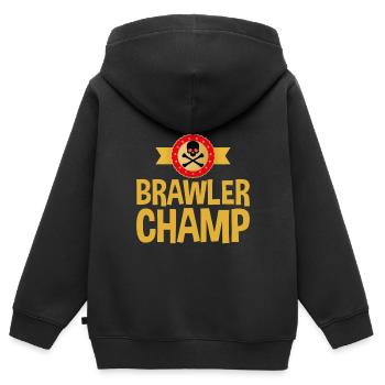 Brawler Champ 2 - Kids Premium Organic Zip-up Hoodie - black - Back - AI Model Kid Male (0cm)