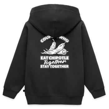 Paire de chipotle - Sweat Premium à capuche zippé enfant bio - noir - Dos - AI Model Kid Male (0cm)