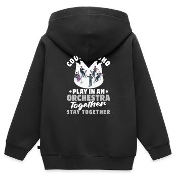 Orchester Paar - Kinder Premium Organic Zip Hoodie - Schwarz - Hinten - AI Model Kid Male (0cm)