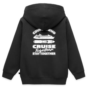 Kreuzfahrtschiff Paar - Kinder Premium Organic Zip Hoodie - Schwarz - Hinten - AI Model Kid Male (0cm)