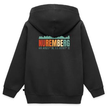 Nuremberg Skyline - Kids Premium Organic Zip-up Hoodie - black - Back - AI Model Kid Male (0cm)