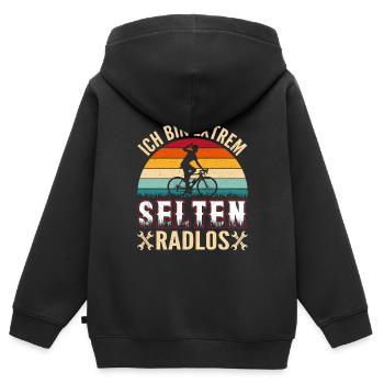 Ich bin extrem selten Radlos Fahrradfahrer - Kinder Premium Organic Zip Hoodie - Schwarz - Hinten - AI Model Kid Male (0cm)