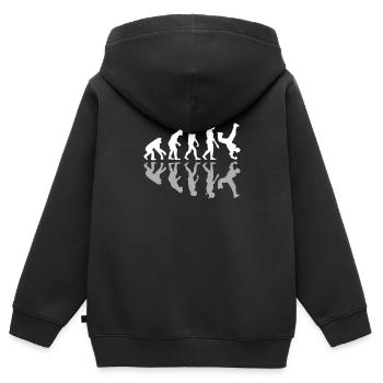 Breakdancing Human Evolution Dancer Breakdance - Sweat Premium à capuche zippé enfant bio - noir - Dos - AI Model Kid Male (0cm)