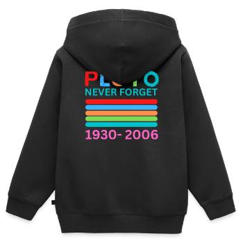 Pluto Never Forget Retro Space Science Pluto Desig - Kids Premium Organic Zip-up Hoodie - black - Back - AI Model Kid Male (0cm)