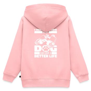 Chien ornithologue - Sweat Premium à capuche zippé enfant bio - rose - Dos - AI Model Kid Female (0cm)