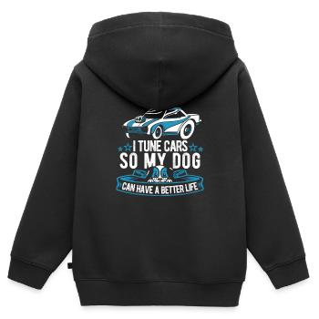 Tournevis Tuning Tuner Dog - Sweat Premium à capuche zippé enfant bio - noir - Dos - AI Model Kid Male (0cm)