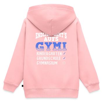 Endlich gehts auf Gymi - Einschulung Gymnasium - Kinder Premium Organic Zip Hoodie - Rosa - Hinten - AI Model Kid Female (0cm)