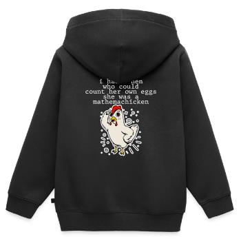 I Had A Hen, She Was A Mathemachicken 4 - Kinder Premium Organic Zip Hoodie - Schwarz - Hinten - AI Model Kid Male (0cm)