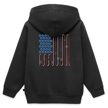 Trumpete USA Flagge Musik Big Band 4th Of July - Kinder Premium Organic Zip Hoodie - Schwarz - Hinten - AI Model Kid Male (0cm)