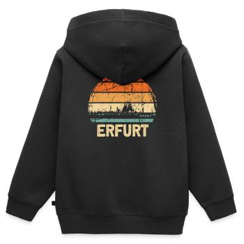 Erfurt - Kinder Premium Organic Zip Hoodie - Schwarz - Hinten - AI Model Kid Male (0cm)