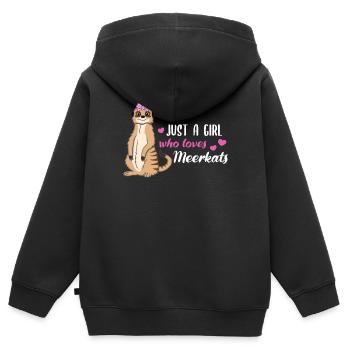 Erdmännchen Spruch Geschenk Damen Mädchen - Kinder Premium Organic Zip Hoodie - Schwarz - Hinten - AI Model Kid Male (0cm)