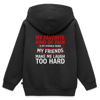 When My Friends Make Me Laugh Too Hard 4 - Kids Premium Organic Zip-up Hoodie - black - Back - AI Model Kid Male (0cm)