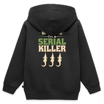 Alligator Hunter Serial Killer, Funny Gator - Kinder Premium Organic Zip Hoodie - Schwarz - Hinten - AI Model Kid Male (0cm)