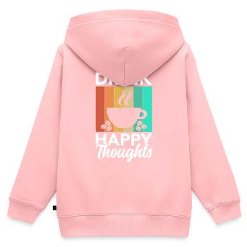 Trinken Sie Glückliche Gedanken - Kinder Premium Organic Zip Hoodie - Rosa - Hinten - AI Model Kid Female (0cm)
