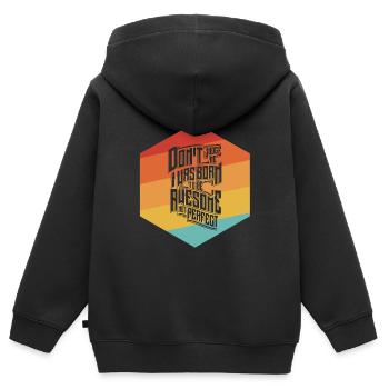Großartig nicht perfekt - Kinder Premium Organic Zip Hoodie - Schwarz - Hinten - AI Model Kid Male (0cm)