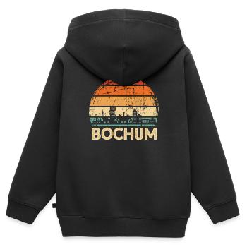 Bochum - Kinder Premium Organic Zip Hoodie - Schwarz - Hinten - AI Model Kid Male (0cm)