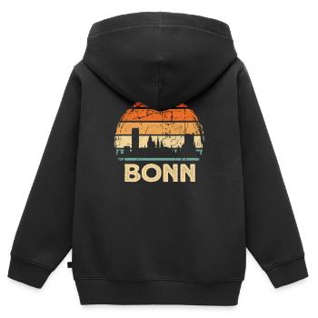 Bonn - Kinder Premium Organic Zip Hoodie - Schwarz - Hinten - AI Model Kid Male (0cm)