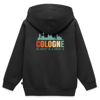 Cologne - Sweat Premium à capuche zippé enfant bio - noir - Dos - AI Model Kid Male (0cm)