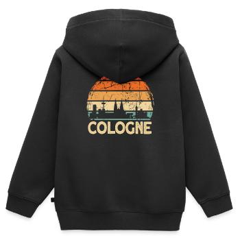 Cologne - Sweat Premium à capuche zippé enfant bio - noir - Dos - AI Model Kid Male (0cm)