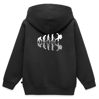 Human Evolution Wrestling Lover Combat Sports - Kinder Premium Organic Zip Hoodie - Schwarz - Hinten - AI Model Kid Male (0cm)