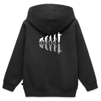 Human Evolution Flutist Musician Flute Player - Kinder Premium Organic Zip Hoodie - Schwarz - Hinten - AI Model Kid Male (0cm)