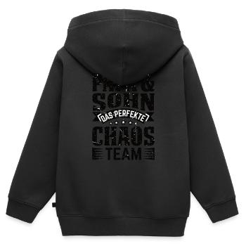 Papa und Söhne Sohn Vater Sohn - Kinder Premium Organic Zip Hoodie - Schwarz - Hinten - AI Model Kid Male (0cm)
