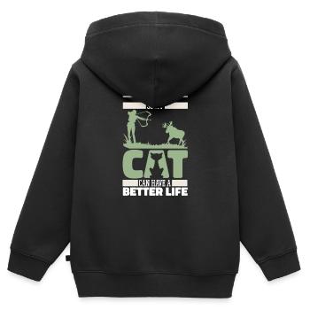 Arc de chasse Arc Hunter Cat - Sweat Premium à capuche zippé enfant bio - noir - Dos - AI Model Kid Male (0cm)
