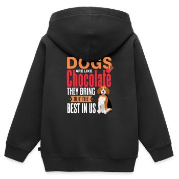 Cooler Hunde Haustier Spruch - Kinder Premium Organic Zip Hoodie - Schwarz - Hinten - AI Model Kid Male (0cm)
