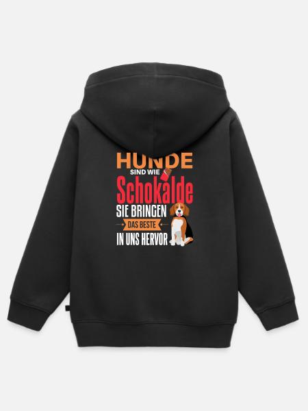 Cooler Hunde Haustier Spruch - Kinder Premium Organic Zip Hoodie - Schwarz