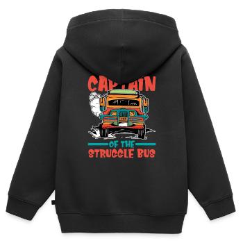 Captain Of The Struggle Bus 8 - Kids Premium Organic Zip-up Hoodie - black - Back - AI Model Kid Male (0cm)