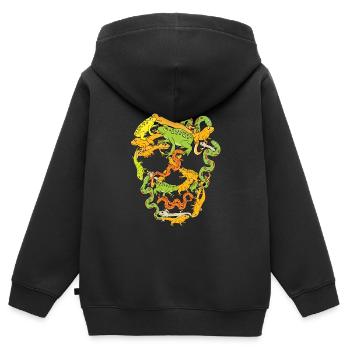 Frosch Schlange Gekko Amphibien Lurch - Kinder Premium Organic Zip Hoodie - Schwarz - Hinten - AI Model Kid Male (0cm)