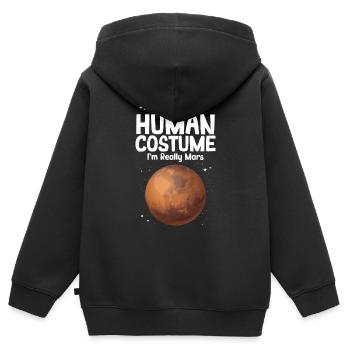 Mars - Kinder Premium Organic Zip Hoodie - Schwarz - Hinten - AI Model Kid Male (0cm)