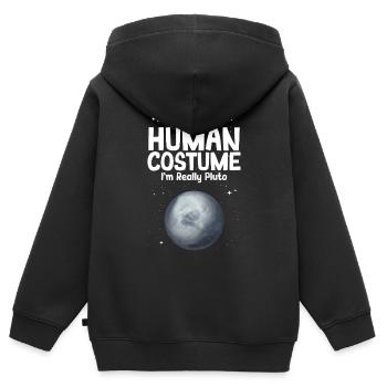 Pluton - Sweat Premium à capuche zippé enfant bio - noir - Dos - AI Model Kid Male (0cm)