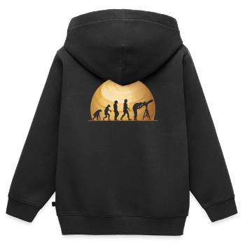 Vénus - Sweat Premium à capuche zippé enfant bio - noir - Dos - AI Model Kid Male (0cm)