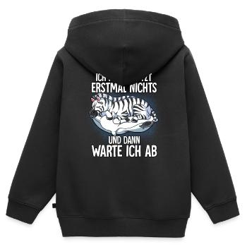 Langschläfer Zebra Müde Schlaf - Kinder Premium Organic Zip Hoodie - Schwarz - Hinten - AI Model Kid Male (0cm)