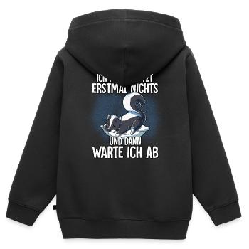 Langschläfer Stinktier Müde Schlaf - Kinder Premium Organic Zip Hoodie - Schwarz - Hinten - AI Model Kid Male (0cm)