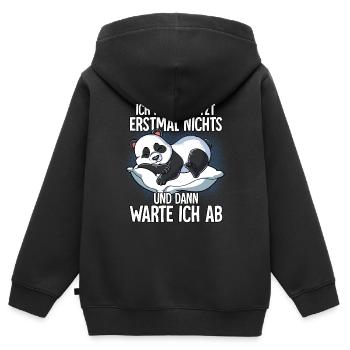 Langschläfer Panda Müde Schlaf - Kinder Premium Organic Zip Hoodie - Schwarz - Hinten - AI Model Kid Male (0cm)