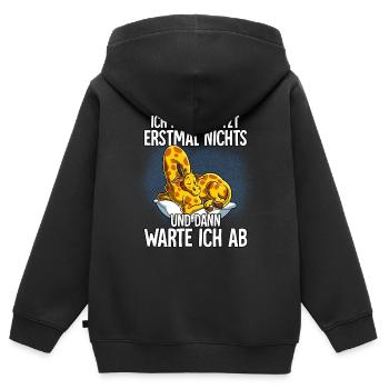 Langschläfer Giraffe Müde Schlaf - Kinder Premium Organic Zip Hoodie - Schwarz - Hinten - AI Model Kid Male (0cm)