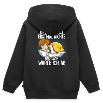 Langschläfer Junge Müde Schlaf - Kinder Premium Organic Zip Hoodie - Schwarz - Hinten - AI Model Kid Male (0cm)