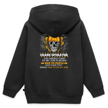 Crane operator crane gift - Kids Premium Organic Zip-up Hoodie - black - Back - AI Model Kid Male (0cm)