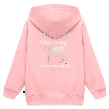 On m’a dit qu’il y aurait des cochons volants 9 - Sweat Premium à capuche zippé enfant bio - rose - Dos - AI Model Kid Female (0cm)