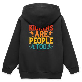 Kickers Are People Too 32 - Kids Premium Organic Zip-up Hoodie - black - Back - AI Model Kid Male (0cm)